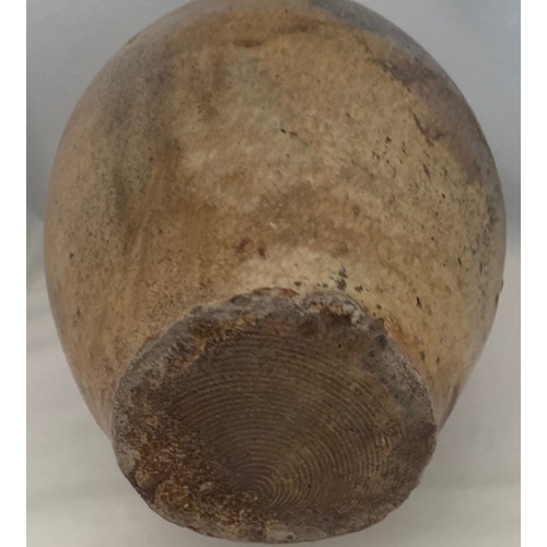 1 - Salt glazed wine flagon, European 18th century, retaining some of its original glaze, ring handle, 2... 