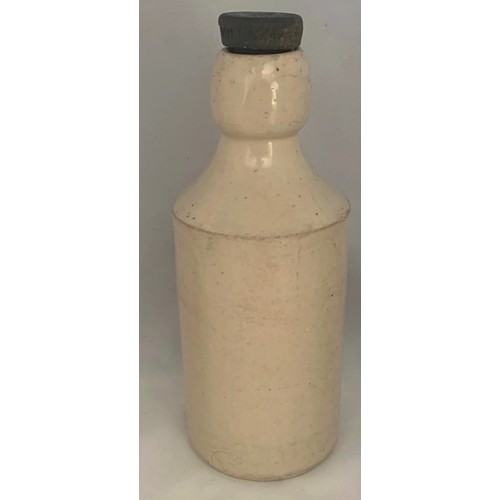 10 - Stoneware bottle, with black pictorial and scroll transfer to front, Collenette Guernsey, original s... 