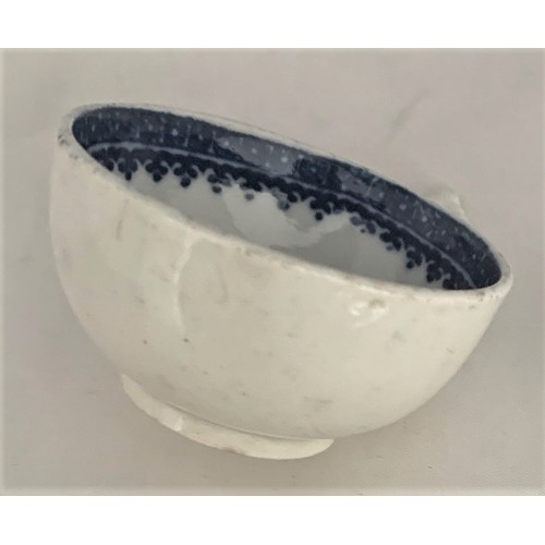 36 - A scarce Caughley English blue and white transfer-ware wine taster, circa 1790, decorated with the C... 