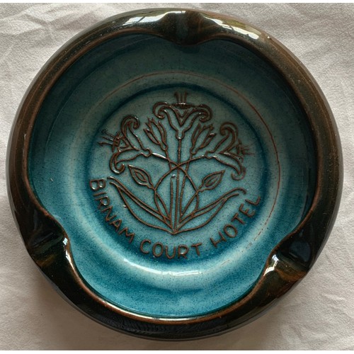 46 - Guernsey Pottery ashtray, Birnam Court Hotel, 15 cm diameter.