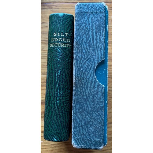 48 - A Guernsey Savings Bank money box in original carboard box, the spine titled Gilt Edged Security, no... 
