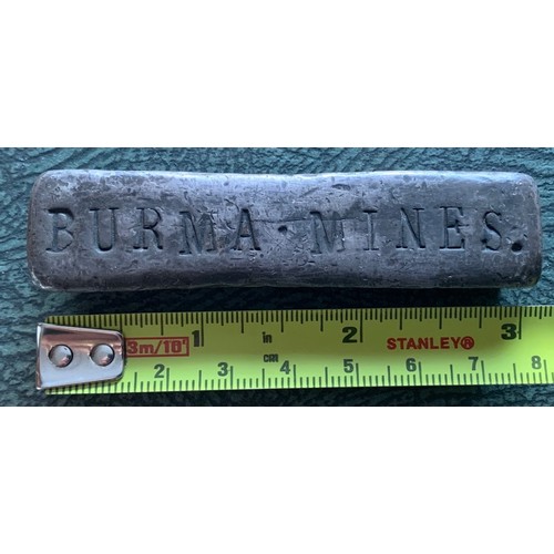 49 - Rare silver Ingot, engraved 'Burma Mines 996.0', known limited mintage of 50 examples, produced by B... 