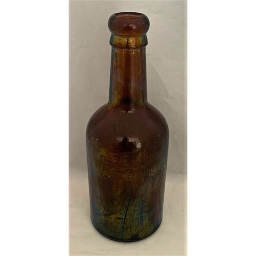 41 - Sheppard Guernsey, brown glass beer bottle, 19 cm high.