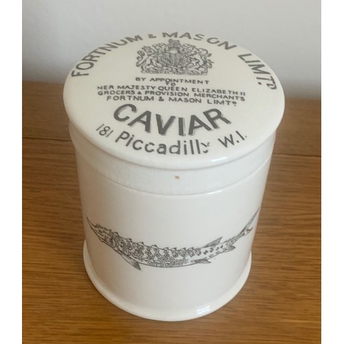 21 - Pot Lid and base, Crown Devon for Fortnum & Mason Limtd. Caviar, 181 Piccadilly W1 9 cm diameter, 11... 