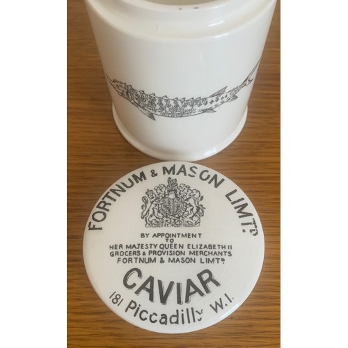 21 - Pot Lid and base, Crown Devon for Fortnum & Mason Limtd. Caviar, 181 Piccadilly W1 9 cm diameter, 11... 