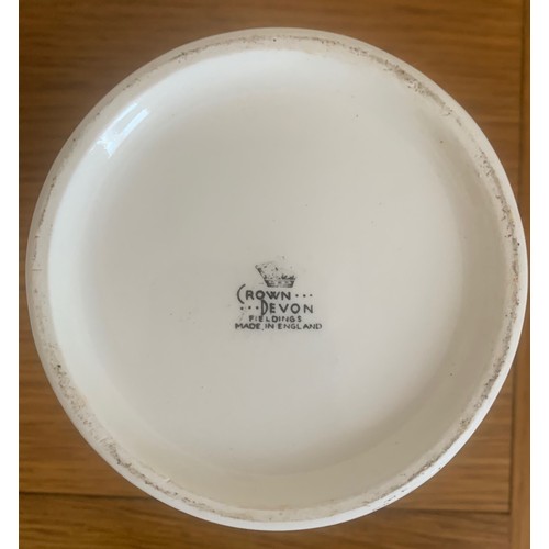 21 - Pot Lid and base, Crown Devon for Fortnum & Mason Limtd. Caviar, 181 Piccadilly W1 9 cm diameter, 11... 