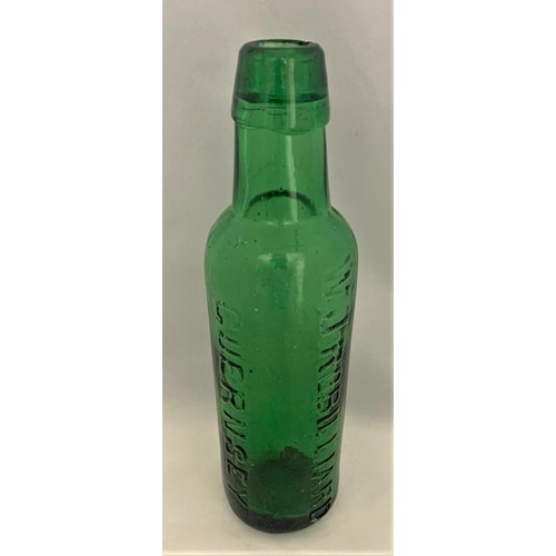 31 - W.J Robilliard Guernsey, green bottle with bullet stopper,  large size, 22 cm high.