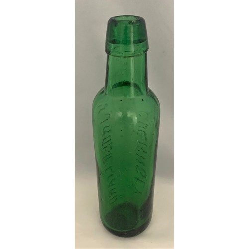 31 - W.J Robilliard Guernsey, green bottle with bullet stopper,  large size, 22 cm high.