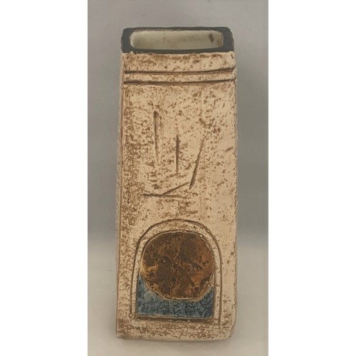 68 - Troika pottery Coffin vase, the underside signed Troika GK, 17 cm high, small chip to base.