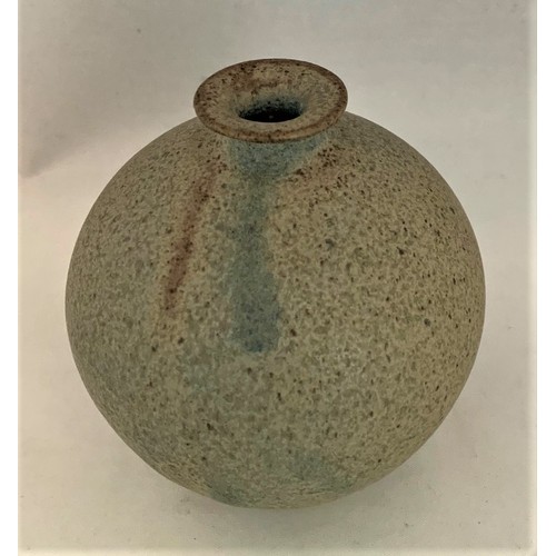 90 - Studio pottery, a miniature vase with impressed potter's mark, 8cm high.