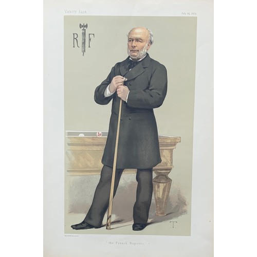 110 - Vanity Fair  coloured print, Jules Grevy playing Billiards, titled 'French Republic', published July... 