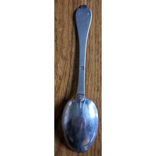 124 - A Huguenot silver Trefid spoon, by LC (Jersey circa 1760-1800) Probably Chevalier, stamped once, LC ... 