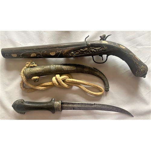 125 - Ornamental Flintlock and dagger (2).