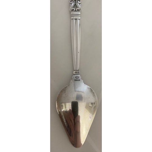 128 - Georg Jensen sterling Grapefruit spoon, weight 30 grams, 16 cm long.