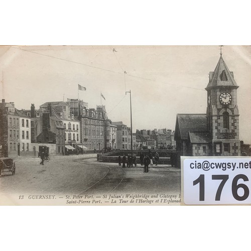 176 - Guernsey LL postcard No.15, green back, 'St Julian's Weighbridge and Glategny Esplanade'.