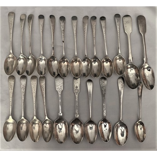 183 - 22 Georgian, Victorian and other teaspoons weight 376 grams