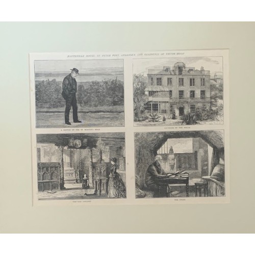 189 - Victor Hugo in Guernsey, a collection of four prints from The Graphic, 25 x 33 cm.