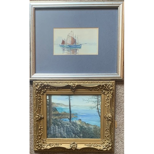 198 - Watercolour, plus two other framed pictures (3).