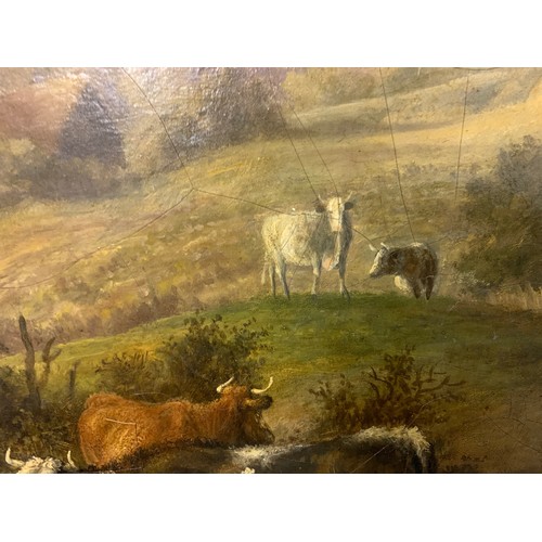 216 - Follower of Thomas Sidney Cooper RA (British 1803-1902), Cattle watering in a meadow, oil on canvas,... 