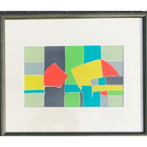 220 - Larry Ham (British 1934-2007), Abstract, acrylic, signed and dated 97, 16 x 25 cm.