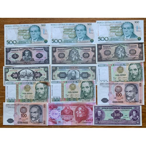 2 - World Banknotes - South America, Argentina, Bolivia, Brazil, Ecuador, Peru, Uruguay (30).