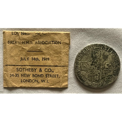 70 - William III crown dated 1696, shipwreck salvage recovery coin from HMS Association, wrecked off the ... 