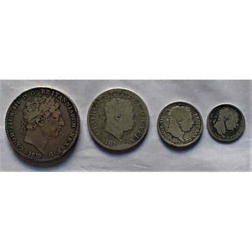 85 - British Coins, George III 1819, Crown, Half crown, Shilling and Sixpence (4).