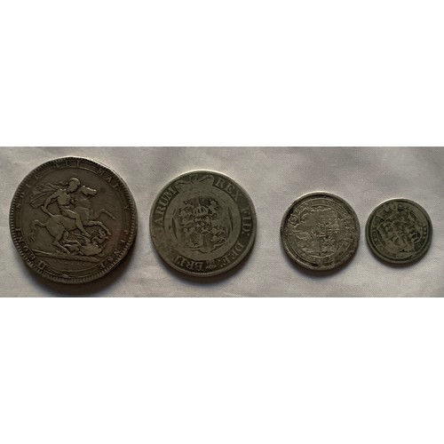 85 - British Coins, George III 1819, Crown, Half crown, Shilling and Sixpence (4).