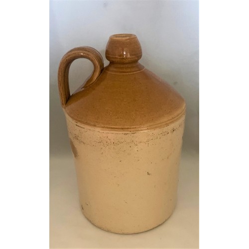 106 - A rare two tone Guernsey pictorial stoneware flagon, by Port Dundas Pottery Glasgow, with black tran... 