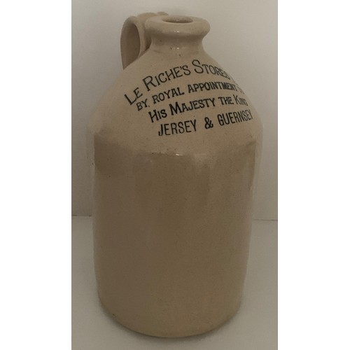 113 - Stoneware flagon, Le Riches Stores Ltd. By Royal Appointment His Majesty The King Jersey and Guernse... 