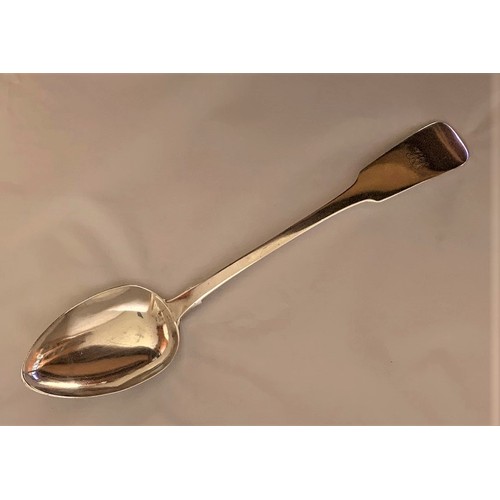 65 - A George IV Irish silver Basting spoon, Dublin 1825 by Matthew West and Christopher Eades, with mono... 