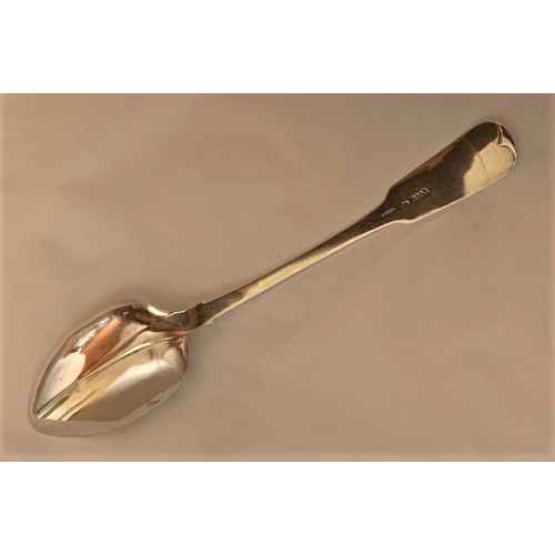 65 - A George IV Irish silver Basting spoon, Dublin 1825 by Matthew West and Christopher Eades, with mono... 