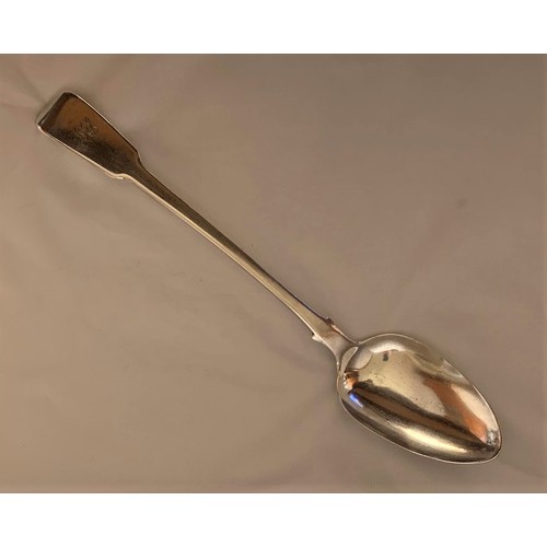 66 - Silver Basting spoon, London 1807, by Thomas Wilkes Barker, weight 122 grams, 31 cm long.