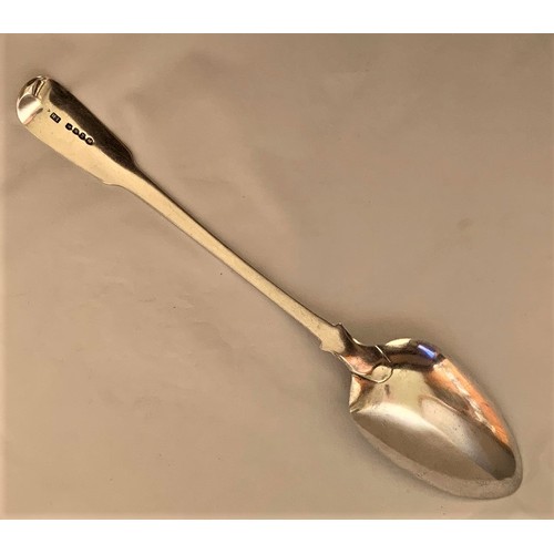 66 - Silver Basting spoon, London 1807, by Thomas Wilkes Barker, weight 122 grams, 31 cm long.