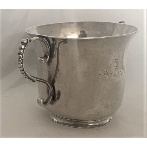 136 - A fine Channel Islands silver christening cup, by IH (Jean Henry Guernsey c1725-1785) of typical for... 