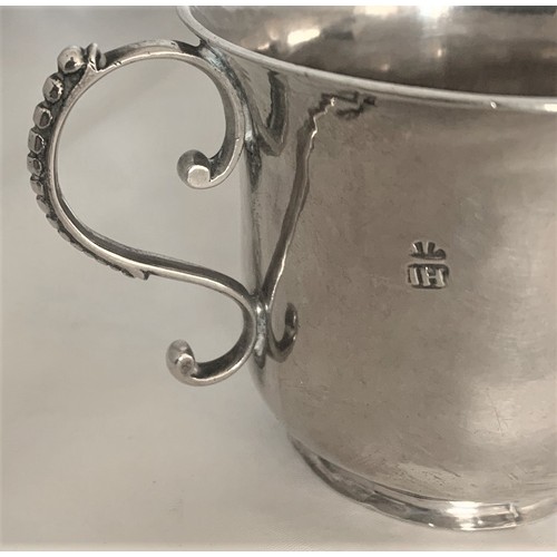 136 - A fine Channel Islands silver christening cup, by IH (Jean Henry Guernsey c1725-1785) of typical for... 