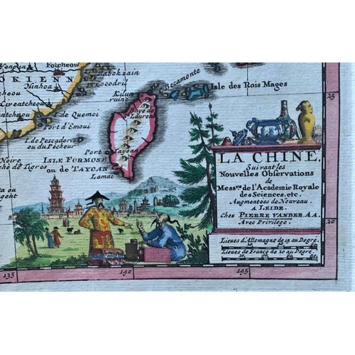 174 - China circa 1750, an engraved and detailed hand coloured map, extending from (de Coree) Korea in the... 