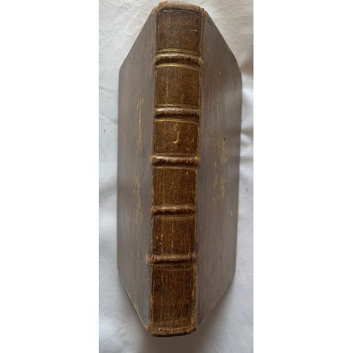 210 - The World, by Adam Fitz-Adam 1763, Ex Libris Saml. Strode, a calf bound volume with gilt detail to s... 