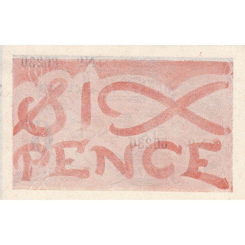 144 - Jersey Banknote, Sixpence, German Occupation issue 1941-1942.