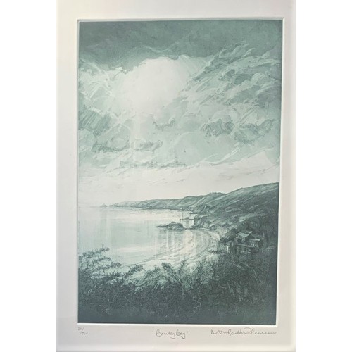 243 - Michael A.Richecouer (British born 1946) Bouley Bay, Jersey, etching, signed and titled in pencil, 3... 