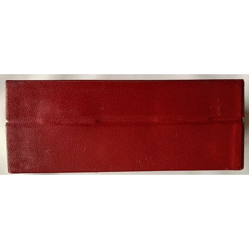 91 - Rolex ladies wrist watch box, red with gilt detail, the interior with fitted cushion, the base inscr... 