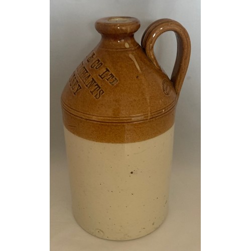 113 - A Guernsey two tone stoneware flagon, by Doulton & Co. Ltd. impressed 'Mackay & Co. Ltd Wine Merchan... 