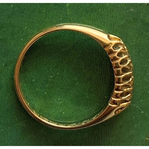 103 - An 18 carat gold and diamond ring, size L, weight 4 grams.