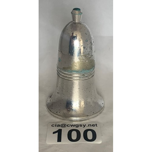 100 - Harland & Wolff, White Star Line interest, a silver plated bell shaped condiment with company logo, ... 