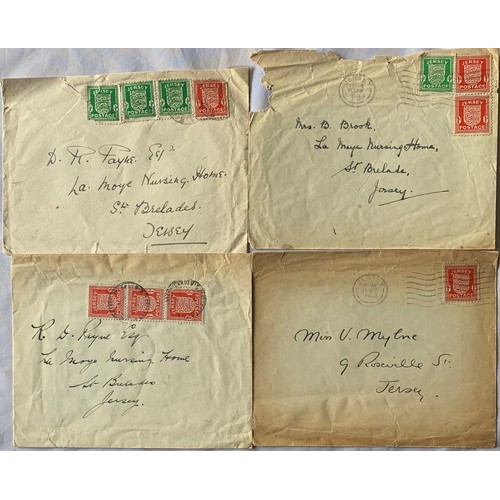 152 - Guernsey and Jersey under German Occupation, postal history, eleven covers with Jersey and Guernsey ... 