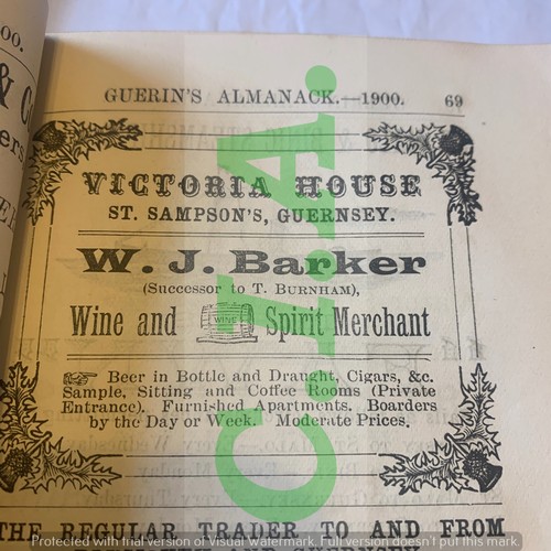 146 - Guerin's Almanack and Directory for Guernsey Alderney and Sark dated 1900, packed with local informa... 