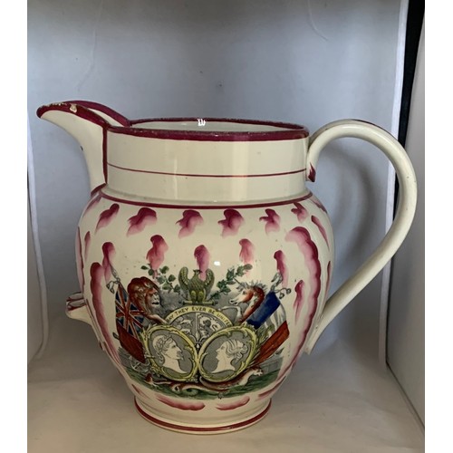 13 - A rare large size Sunderland lustre jug 27 cm high,