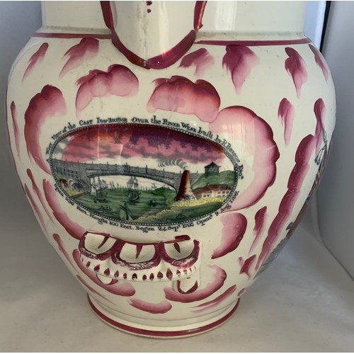 13 - A rare large size Sunderland lustre jug 27 cm high,