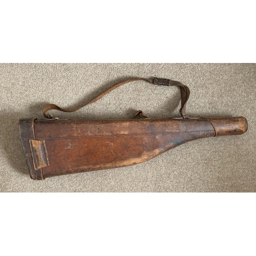 15 - Leather 'Leg of Mutton' gun case.