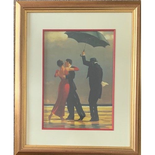 34 - Jack Vettriano OBE (Scottish, Born 1951) - The singing Butler, coloured print circa 1992, gilt frame... 